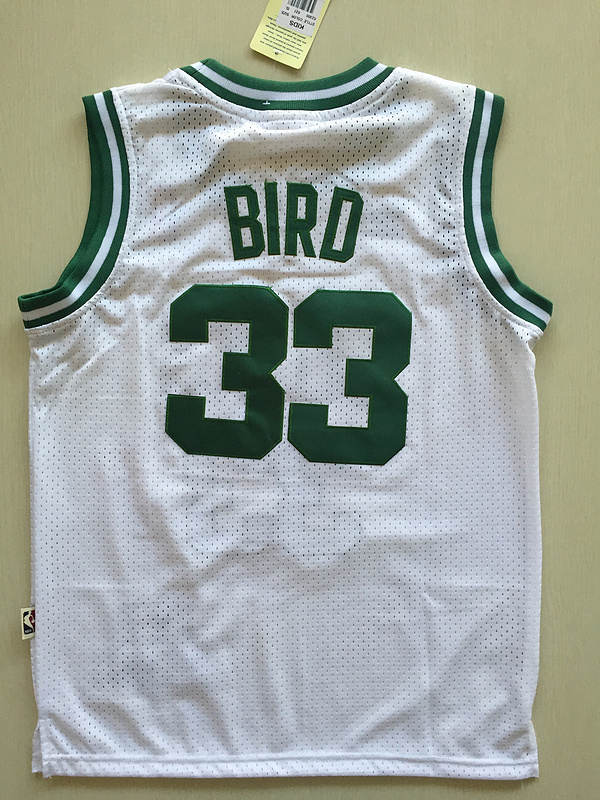 2017 NBA Boston Celtics #33 Larry Bird white kids jerseys